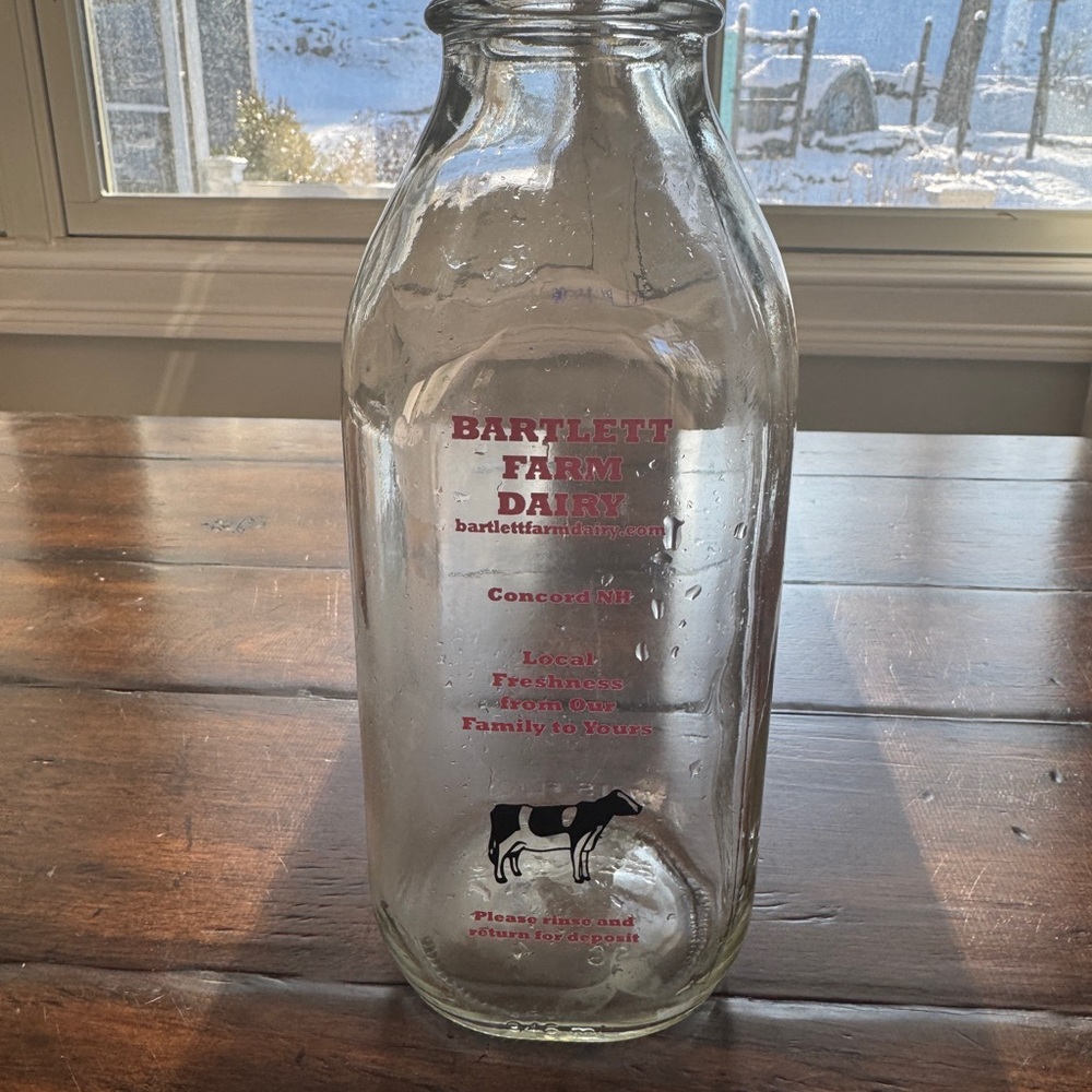 Bartlett Farms Glass Milk Bottle